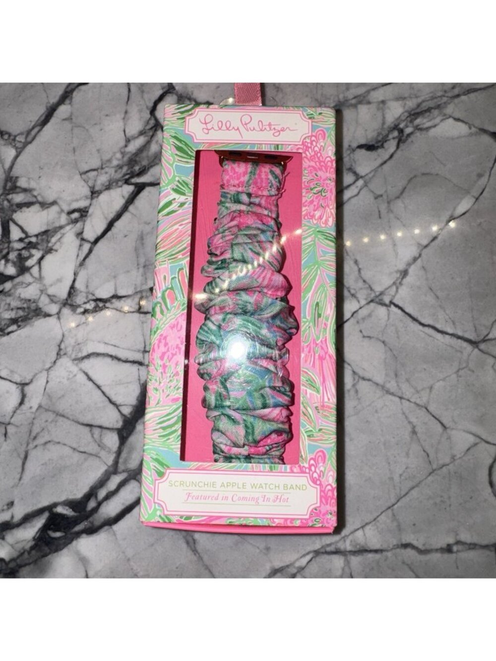 Lilly Pulitzer Coming in Hot Scrunchie Apple Watch Band NEW